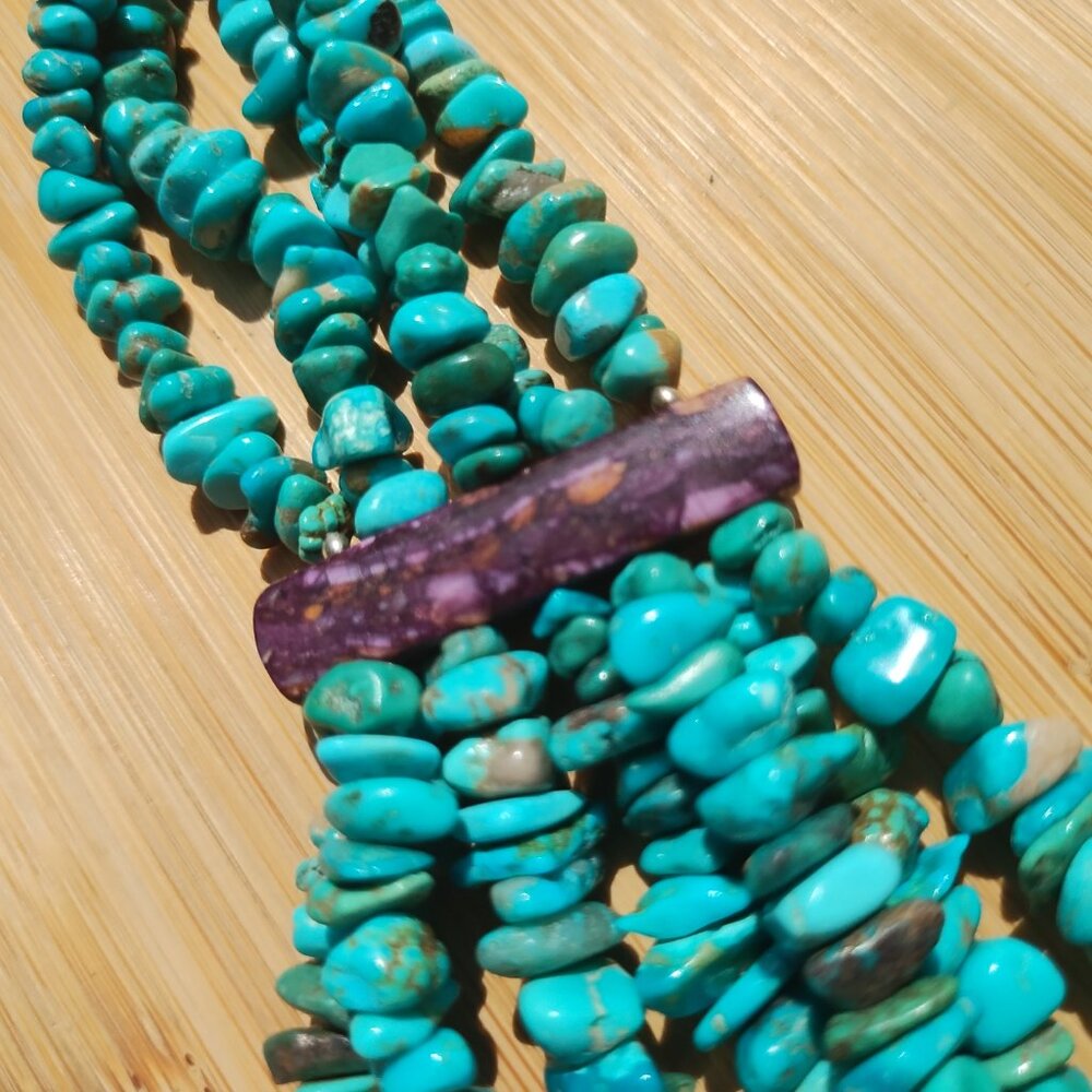 Jay King DTR mine finds Turquoise spiny oyster Statement necklace 925 Sterling S - Picture 3 of 16